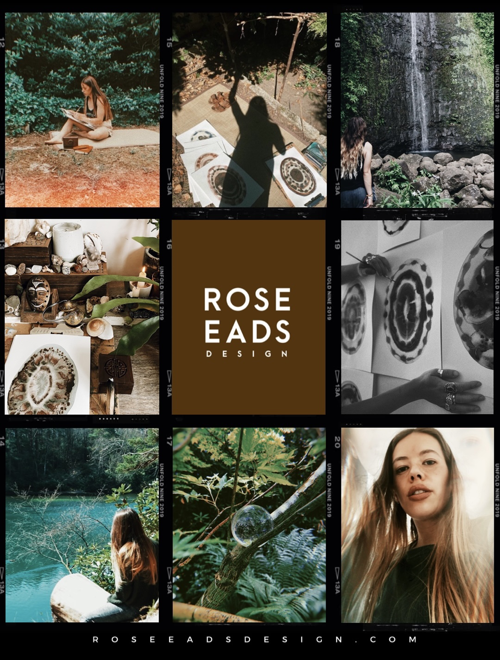 Personal Branding and Graphic Design collage for UK Artist Rose Eads in earthy neutrals
